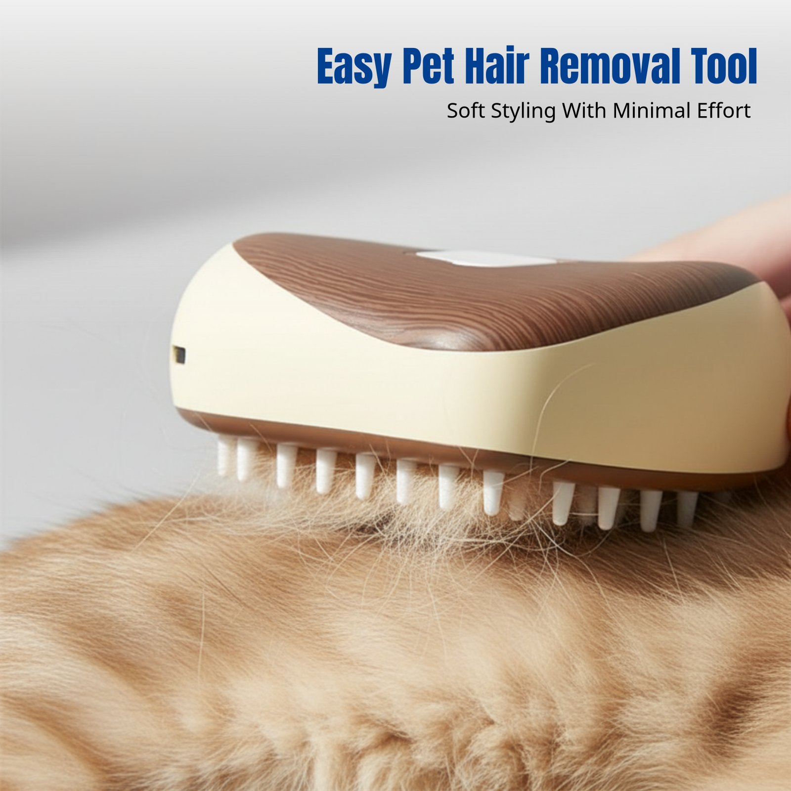 Pet Hair Remover Brush - Stoomspray-hondenborstel, houten textuur borstel voor het