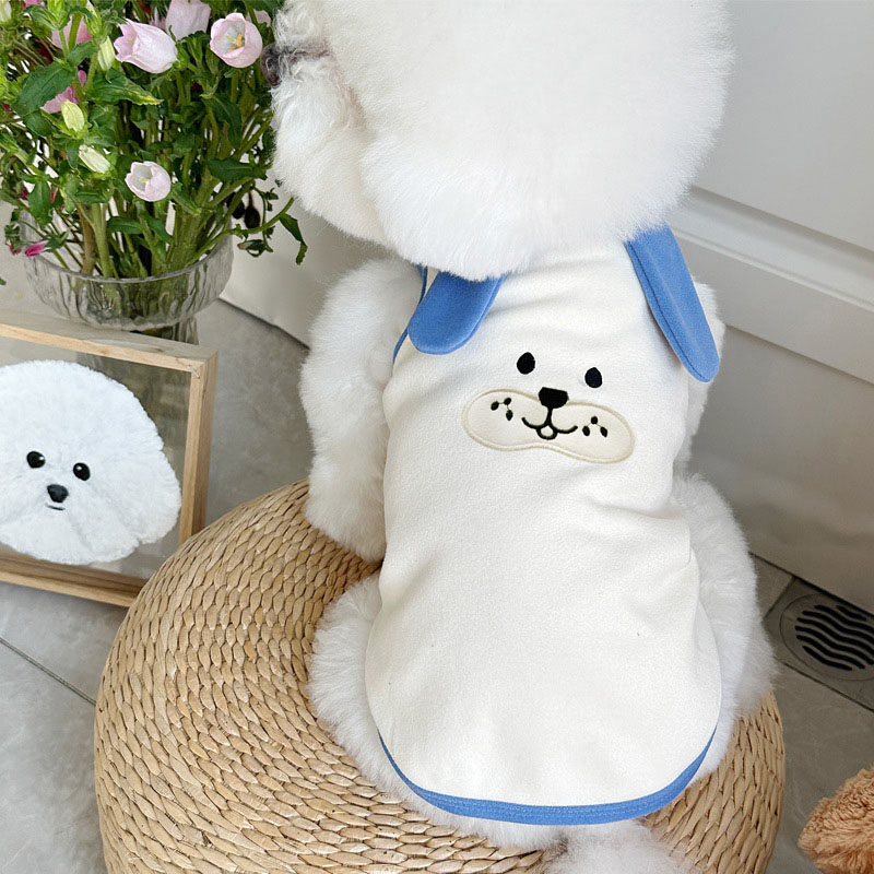 Pet Supplies York - Cartoon hondenkleding mouwloze trui met capuchon
