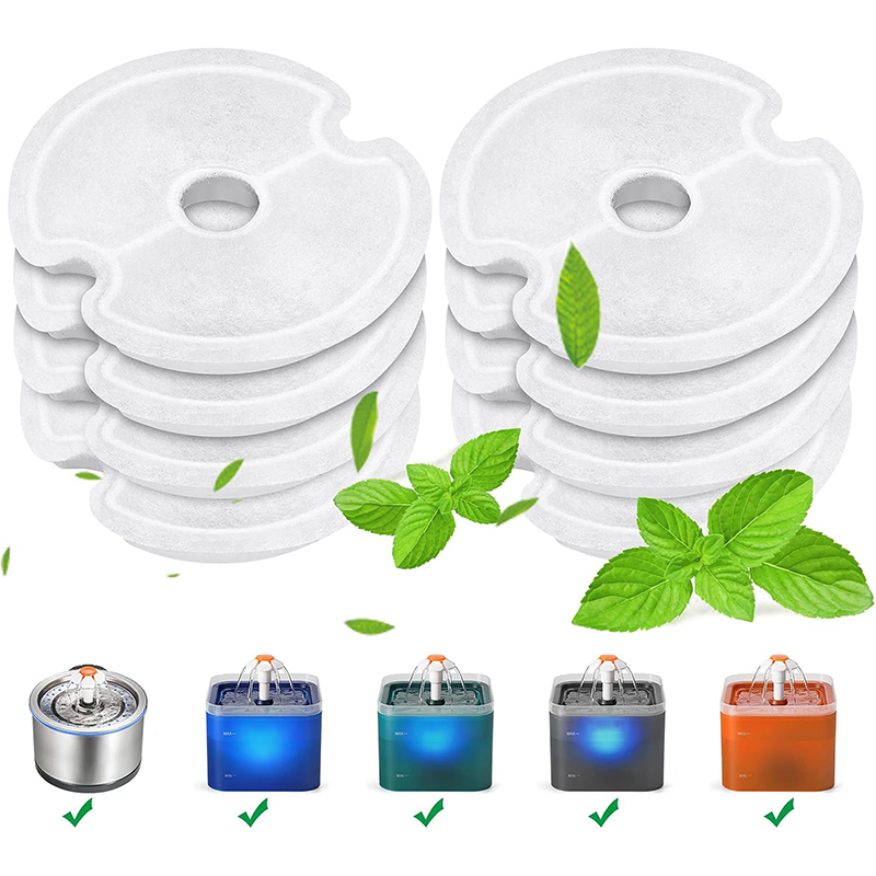 Cat Water Fountain Filter - Vervangingsfilters voor kattenwaterfonteinfilters Vervangingsfilter Multi-filtratiesysteem Actief