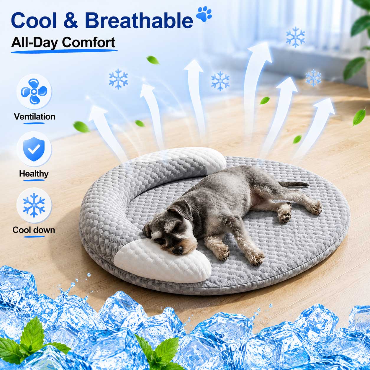 Dog Cooling Mat - Zomer IJs Zijde Koelende Hondenbed Ovaal