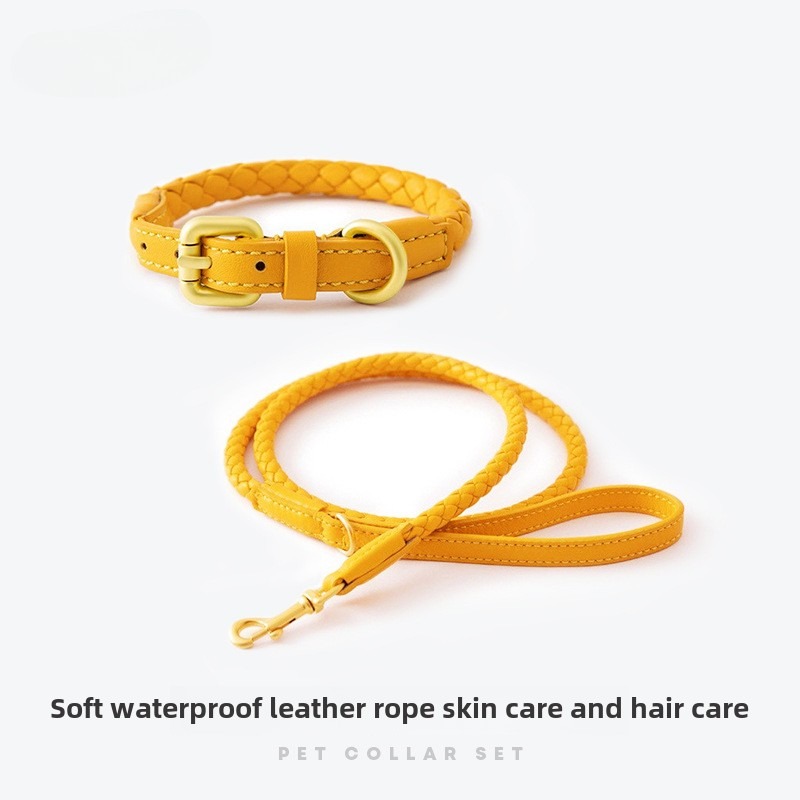 Pet Supplies Wholesale - Loudik Groothandel Gevlochten Leren Hondenriem Verstelbare