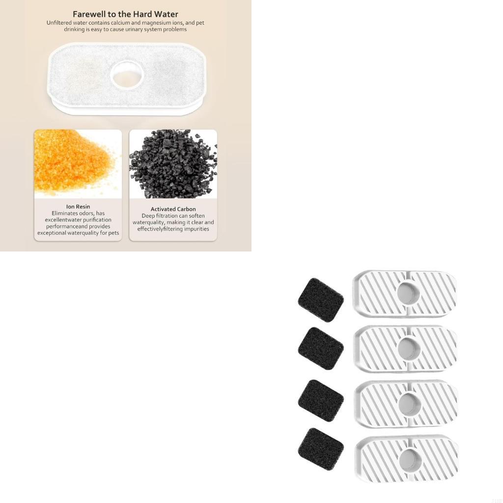 Cat Water Fountain Filter - J1HF vervangingsfilters en sponzen voor batterij