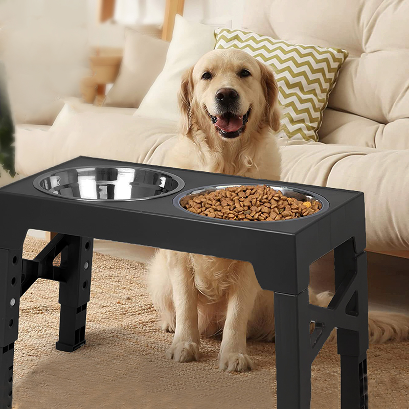 Slow Feeder Dog Bowl - BOOTEELY Verhoogde hondenvoerbakken Verstelbare verhoogde standaard