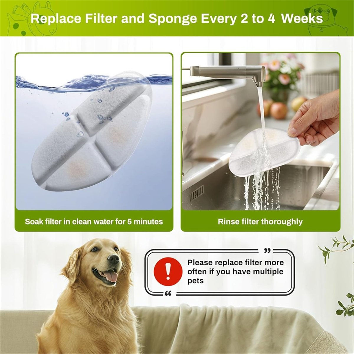 Cat Water Fountain Filter - FSLH Filters en Pomp Sponzen voor