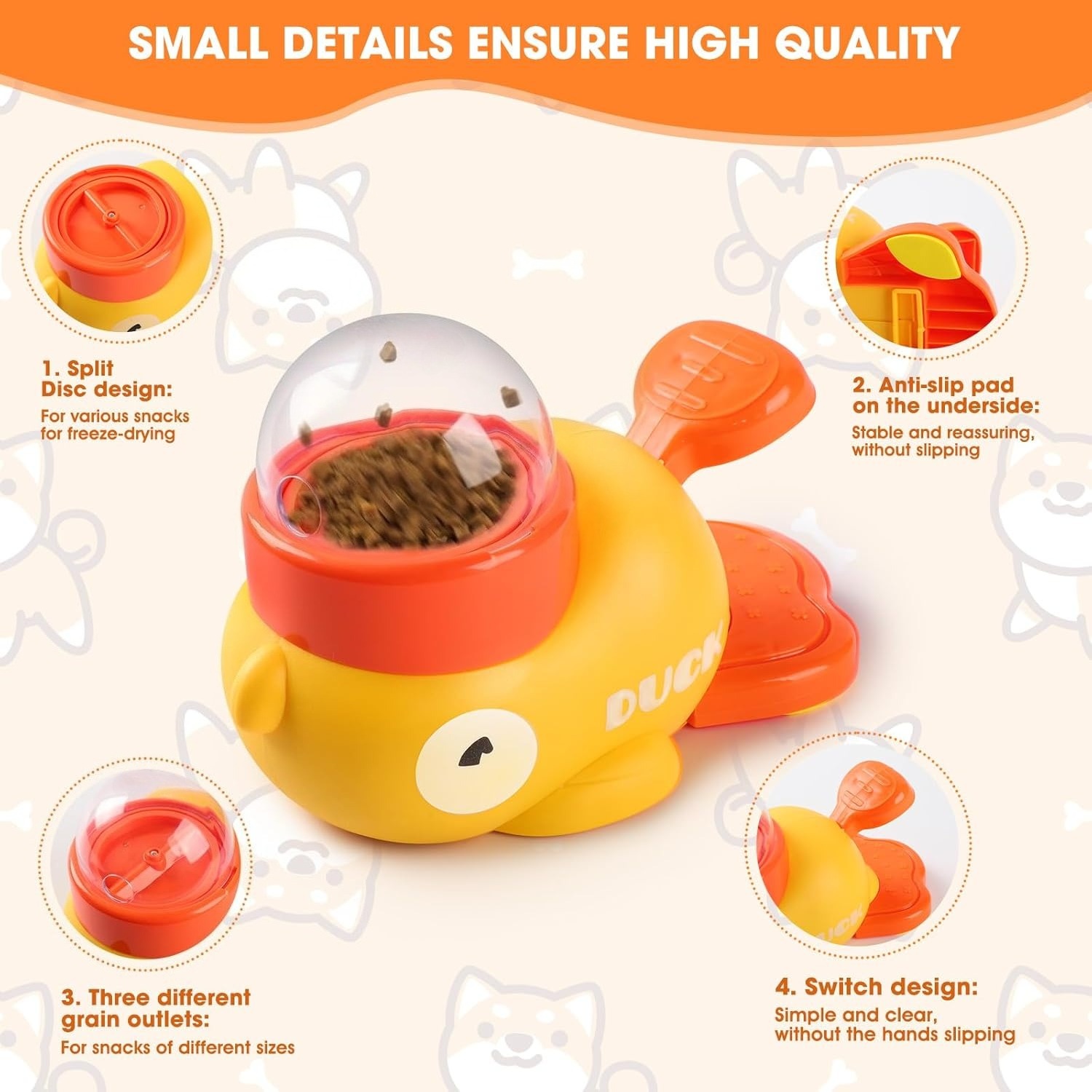 Gele Eend Huisdier Snack Dispe - Slow Feeder Dog Bowl recensie en prijs